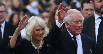Elizabeth II - prince Charles - Queen Camilla supports her King in black as emotional Charles greets crowds - ok.co.uk - Scotland - London - county King And Queen