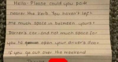 'Psychopath' neighbour's blunt note to driver about parking goes viral over handwriting - www.dailyrecord.co.uk - Birmingham