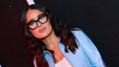 Salma Hayek Is Giving Business Barbie in a Leather Pencil Skirt - www.glamour.com - London