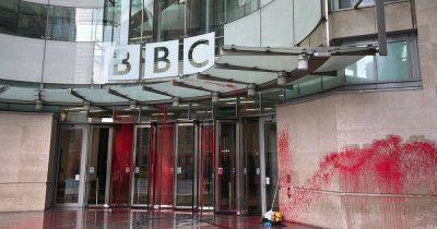 BBC's London headquarters doused in red paint over Israel war coverage - www.dailyrecord.co.uk - Britain - London - city Portland - Israel - Palestine