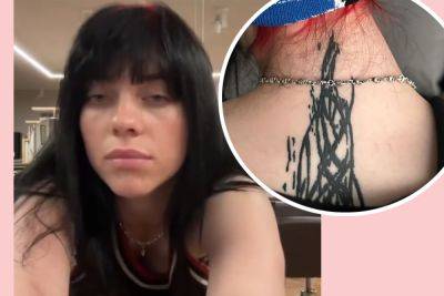 Billie Eilish Reveals Her Full Back Tattoo! Look! - perezhilton.com