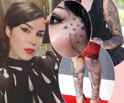 Kat Von D Tattooing Her Skin Completely Black To Cover Up Occult Tattoos! - perezhilton.com
