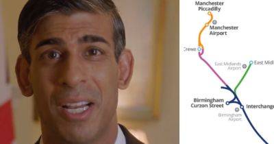 Rishi Sunak's denials over HS2 to Manchester 'exposed by his own video' - www.manchestereveningnews.co.uk - Manchester