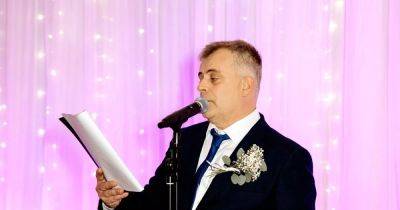 Corrie's Simon Gregson's tear-jerking best man speech as TV dad Charlie Lawson weds - www.ok.co.uk - county Hall - county Mcdonald - county Cheshire