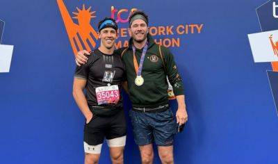 Luke Macfarlane & Partner Hig Roberts Share Rare Photos Together After Completing NYC Marathon - www.justjared.com - county Marathon - city New York, county Marathon