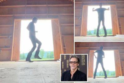 Watch Kevin Bacon recreate ‘Footloose’ dance to celebrate the strike ending - nypost.com - county Fallon
