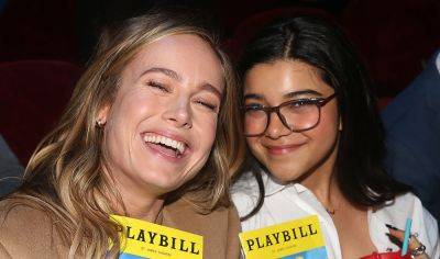 The Marvels' Brie Larson & Iman Vellani Reunite to Attend 'Spamalot' Broadway Opening! - www.justjared.com - USA - New York - Jordan - parish St. James