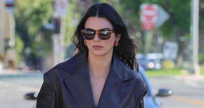 Kendall Jenner Wears Leather Trenchcoat on Coffee Run in Studio City - www.justjared.com - New York - city Studio