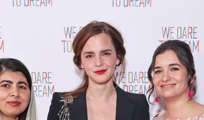 Emma Watson Wears an Exposed Cut-Out Bra at 'We Dare to Dream' Premiere - www.justjared.com - London