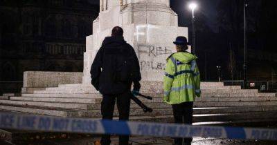 "Leave our Cenotaph alone": Reactions from ‘shocked’ residents as war memorial vandalised by pro-Palestine graffiti - www.manchestereveningnews.co.uk - Manchester - Palestine - county Morrison