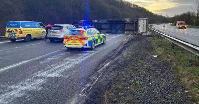 Lorry flips on M5 motorway as crash forces rush hour road closures - www.dailyrecord.co.uk - Beyond