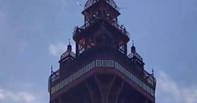 Blackpool Tower fire: Dramatic video captures moment blaze broke out as people evacuated - www.manchestereveningnews.co.uk