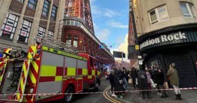 Blackpool Tower goes up in flames as public evacuated from iconic landmark and man arrested - www.dailyrecord.co.uk - Britain