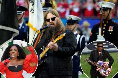 Chris Stapleton strips it down-home for national anthem at Super Bowl - nypost.com - Arizona - Philadelphia, county Eagle - county Eagle - Kansas City - county Banner - city Philadelphia, county Eagle - city Glendale, state Arizona