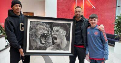 Dad draws Marcus Rashford portrait - the response from Man United was incredible - www.manchestereveningnews.co.uk - Manchester - county Hale