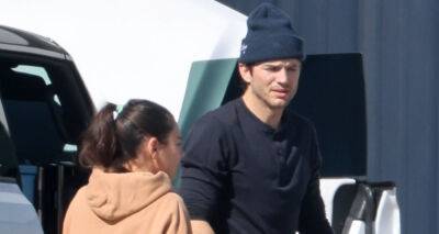 Ashton Kutcher & Mila Kunis Return Home After Quick Ski Trip with Friends - www.justjared.com - Los Angeles - Los Angeles - Colorado