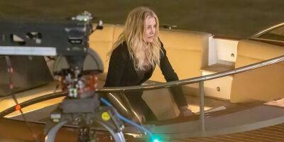Cameron Diaz Films High-Speed Boat Chase For 'Back in Action' in London - www.justjared.com - London