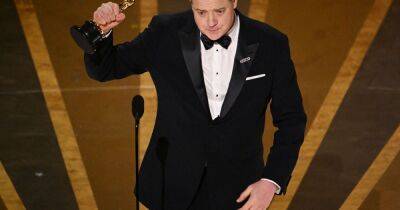 Brendan Fraser in floods of tears as he pays tribute to girlfriend in Oscars speech - www.ok.co.uk - Los Angeles - county Butler