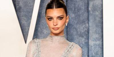 Emily Ratajkowski Shows Off Her Curves In Ultra Sheer Dress at Vanity Fair Oscar Party - www.justjared.com - Beverly Hills