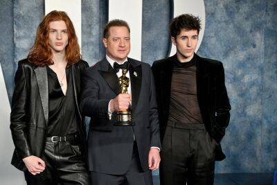Brendan Fraser Poses Proudly With His Sons As Family Celebrates His First Oscars Win - etcanada.com - county Butler