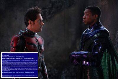 Marvel hunts Reddit user who leaked ‘Ant-Man and the Wasp: Quantumania’ dialogue - nypost.com - California - Portugal