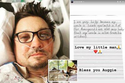 Jeremy Renner shares nephew’s heartwarming note after snowplow accident - nypost.com - Lake