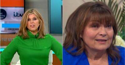 Lorraine Kelly apologsies for 'damage inflicted' after Kate Garraway suffers unfortunate cleavage blunder on ITV Good Morning Britain - www.manchestereveningnews.co.uk - Britain