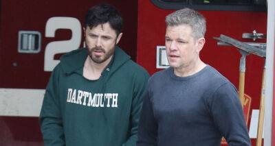 Matt Damon & Casey Affleck Get to Work Filming 'The Instigators' in Boston - www.justjared.com - state Massachusets