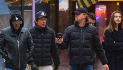 Leonardo DiCaprio Spotted Hanging Out with Friends, Including BFF Lukas Haas, During Saturday Night Outing - www.justjared.com - New York - Manhattan