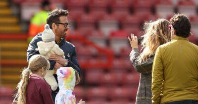 Ryan Reynolds holds new baby at Wrexham as he's joined by wife Blake Lively and daughters - www.ok.co.uk - city York