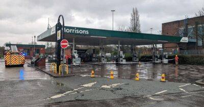Petrol station taped off as firefighters respond to 'diesel spillage' - www.manchestereveningnews.co.uk - Manchester - county Morrison