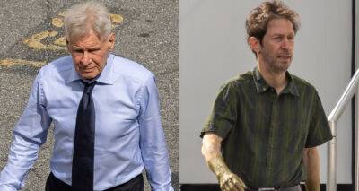 Harrison Ford & Tim Blake Nelson (Wearing Green Paint on His Hands) Get to Work on Set 'Captain America 4' - www.justjared.com - county Ross - county Harrison - county Ford