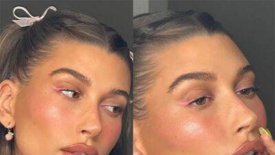 Hailey Bieber Wore a Pink Siren Eye Perfect for Spring 2023 - www.glamour.com