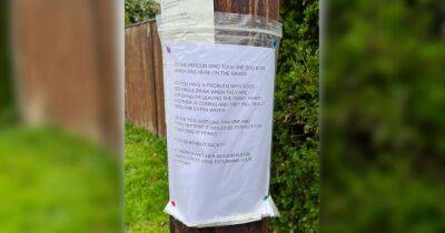 'Do you have a problem with dogs getting a drink?' Furious letter left outside park after dog bowl stolen - www.manchestereveningnews.co.uk - Manchester