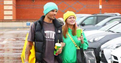 Maisie Smith wears bright green tracksuit for rainy shopping trip with Max George - www.ok.co.uk - city Abu Dhabi - George