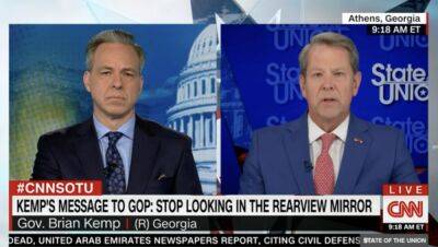 CNN’s Jake Tapper Presses a Bobbing and Weaving Gov. Brian Kemp Whether Trump Is ‘Unelectable’ Amid Investigations - thewrap.com