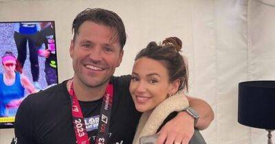Mark Wright supported by wife Michelle Keegan as he finishes London Marathon - www.ok.co.uk - county Marathon