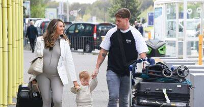Charlotte Dawson beams in bodysuit and clutches toddler Noah's hand as holiday begins - www.ok.co.uk - county Dawson