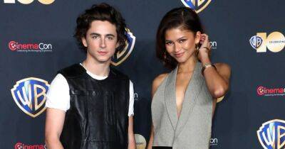 Zendaya Slays in a Deconstructed Tuxe as Timothee Chalamet Kills It in Leather at CinemaCon: Photos - www.usmagazine.com - California - Las Vegas