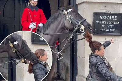 King’s Guard horse headbutts woman and bites another’s ponytail - nypost.com - Britain