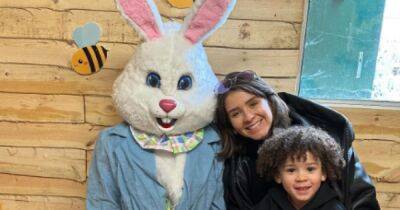 Brooke Vincent has fans in stitches with her son's hilarious response to Easter bunny on sweet family outing - www.manchestereveningnews.co.uk - county Webster