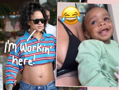 Pregnant Rihanna's Workout Gets Interrupted By Adorable Son In Sweet Video -- Watch! - perezhilton.com