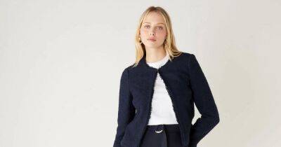 Shoppers rush to buy ‘perfect’ £69 navy tweed jacket that’s a dupe for Chanel - www.ok.co.uk