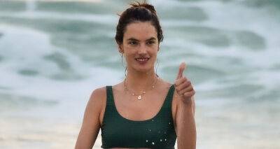 Alessandra Ambrosio Goes for Dip in the Ocean While on Vacation in Brazil - www.justjared.com - Brazil - county Ocean