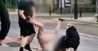 "Not sure where he lost his pants - that's the mystery": 'Bizarre' clip shows man in undies scrapping outside the Spar near Piccadilly Station - www.manchestereveningnews.co.uk - Manchester