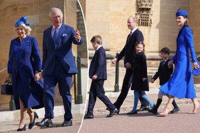 Royal family wears blue in first Easter service since Queen Elizabeth’s death - nypost.com - Charlotte - county King And Queen - county King George - county Prince Edward
