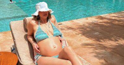 Pregnant Ferne McCann shows off baby bump in blue bikini during Marrakesh getaway - www.ok.co.uk - Morocco
