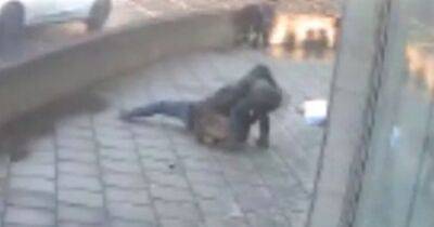 Man tackles massive German Shepherd to ground after it mauls wife in CCTV footage - www.dailyrecord.co.uk - London - Germany - city Kingston - Beyond