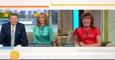 Lorraine Kelly blushes and tells Good Morning Britain's Ben Shephard to 'behave' over remark as she dons red leather - www.manchestereveningnews.co.uk - Britain - Scotland - Manchester