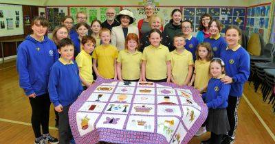Dumfries and Galloway schoolkids present special Coronation quilt to Lord Lieutenant - www.dailyrecord.co.uk - Scotland - county King And Queen